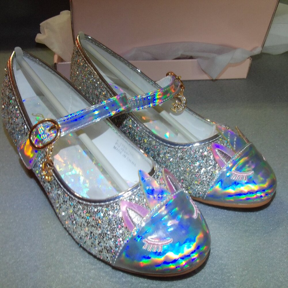 Furdeour - Girls Sparkle Unicorn shoes Sizes 1 & 2